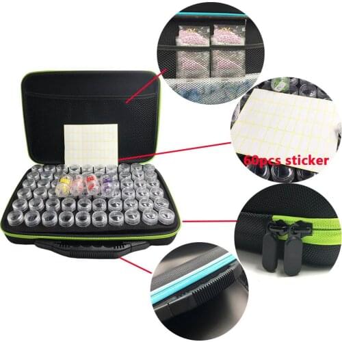 2020 hot sale 30/60 Bottles Diamond Painting Box Accessories Tool Container Storage Box Carry Case Holder Hand Bag Zipper box