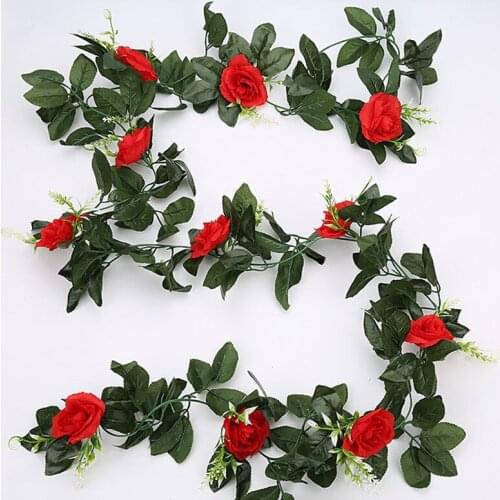 240CM Rose Artificial Flowers house garden wall decoration Christmas halloween Garland Birthday Wedding DIY Fake Plant Vine