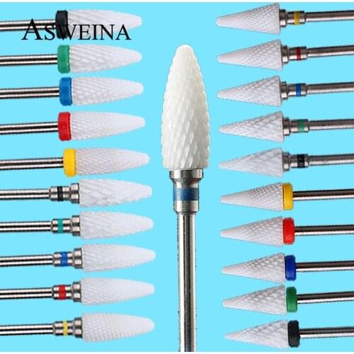 Ceramic Nail Drill Bits Milling Cutter For Nail Manicure Drill Electric Burr Nails Accessories Files All For Manicure Promotion