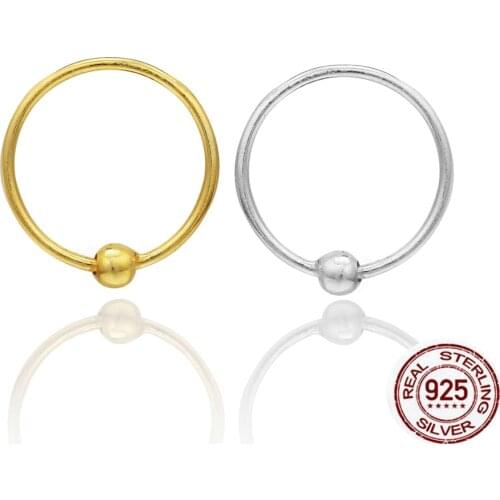 50pcs/lot 925 Sterling silver Nose Ring Classic Tragus Cartilage Helix Conch Rook piercing jewelry