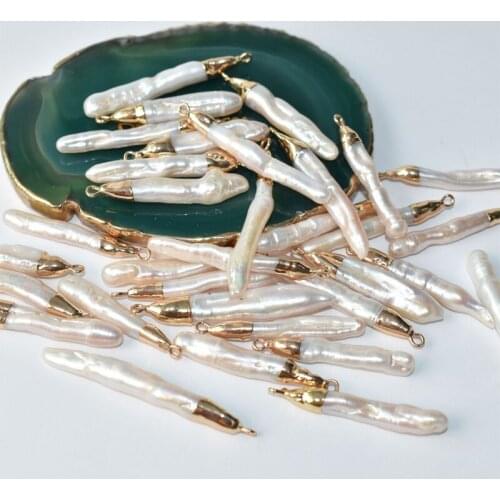 Natural Freshwater Pearl Gilt Single Hole Connection Baroque Irregular Pearls Width 5-6mm Semi-finished Loose Beads Accessories