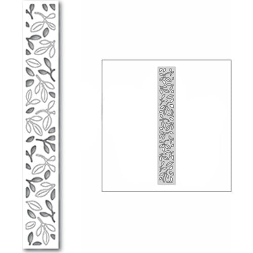 New 2021 Slim Fresh Leaves Border Metal Cutting Dies for DIY Scrapbooking and Card Making Decorative Embossing Craft No Stamps