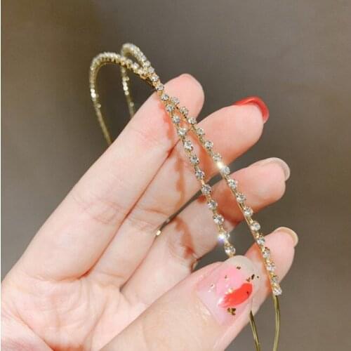 New Fashion Bride Beautiful Simple Generous Rhinestone Metal Crown Hair band Headband Women Girls Hair Accessories Headdress