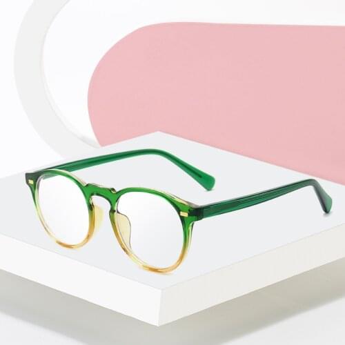 New Arrival Retro Anti-Blue Ray TR-90 Metal Frame Glasses Round Full Rim Spectacles Women Style Optical Eyewear