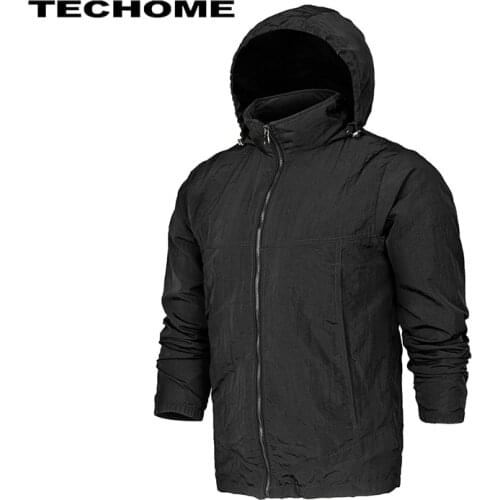 New Arrival Spring Autumn Men Jacket Solid Windproof Waterproof Coats Male Casual Thin Stand Collar Jacket Men Overcoat L-4XL