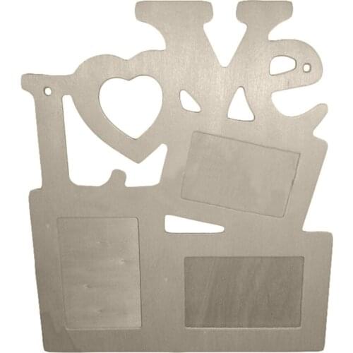 Rectangle Wooden Photo Frame With FAMILY Letter Love English Letter Hanging DIY Picture Frame Art Craft Home Decor