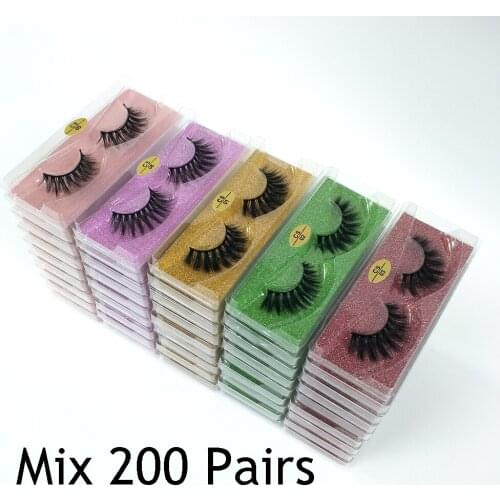 3D Mink Eyelashes Wholesale 30/50/100/200 Pairs makeup Mink False lashes Soft Natural Thick Fake Eyelashes 3D Eye Lashes In Bulk
