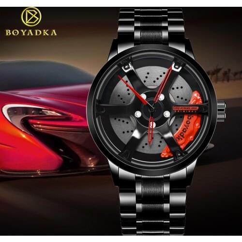 Luxury Mens Watches for F1 Fans Auto Car Racing F1 Watch 3D Auto Race Wheel Unique Designed Men Steel Watch