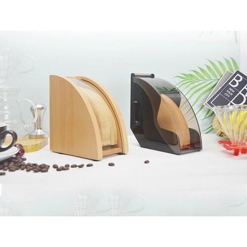 Hand Drip Coffee Filter Paper Holder with Cover V60 Cone Filter Paper Box Storage Rack Dust Proof Countertop Dispenser Stand