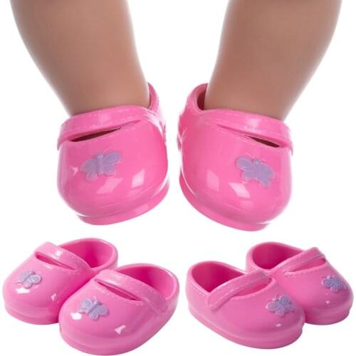 Pink Sandals Shoes Wear Fit 17 inch 43cm Doll Born Baby Doll Accessories For Baby Birthday Festival Gift