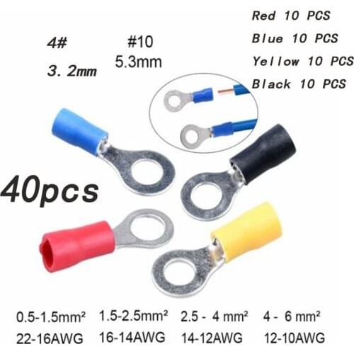 Receptacle ring terminal crimping terminal cable connector terminal terminal assembly of 40 electrical connector cable terminals
