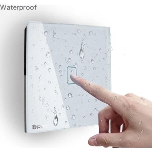 EU standard white glass 1 gang 1 way Wall Touch Sensor Light Switch touch switch