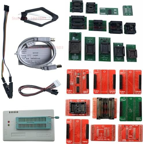 V10.27 XGECU 100% genuine TL866II PLUS Programmer ICSP FLASH\EEPROM\MCU \NAND + 22 adapters+IC test clip replaceTL866A tl866a