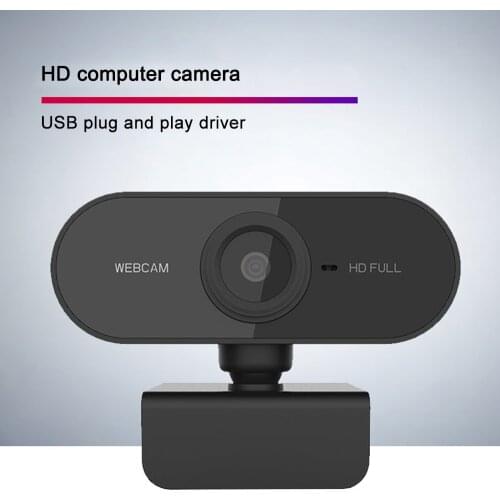 Webcam Mini Computer PC WebCamera with Microphone Rotatable HD 1080P Cameras for Live Broadcast Video Calling Conference Work