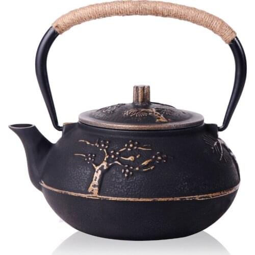 JAPANESE CAST IRON TEAPOT TETSUBIN TEA POT SET KETTLE DRINKWARE 900ML TOOLS KUNG FU INFUSERS STAINLESS STEEL STRAINER AUTHENTIC