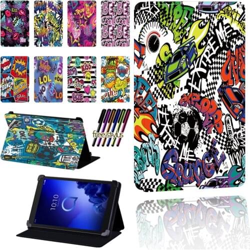 For Alcatel 1T 7 10 / 3T 8 10 / A3 10 Tablet Graffiti Art Pattern Scratch Resistant Lightweight Protective Case Cover