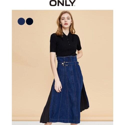 ONLY Womens Mid-length Spliced Knit Denim Dress | 120142506