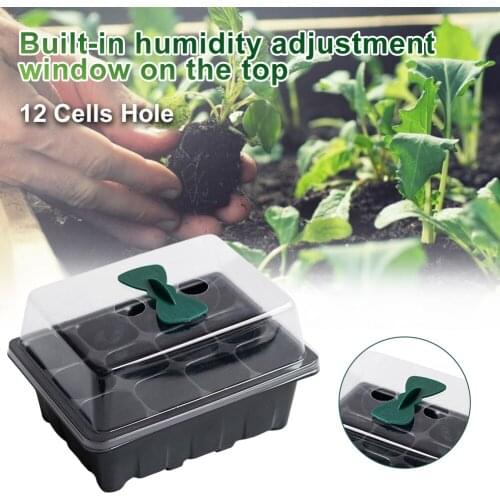 12 Cells Hole Nursery Pots Plant Seed Box Tray Insert Seeding Case Plastic Plant Seeds Growing Box Base Tray Garden Grow Boxes