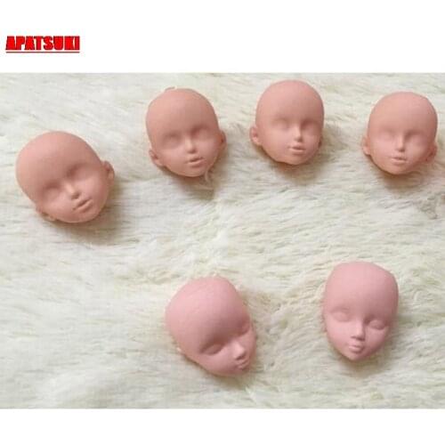 2pcs/lot Soft Plastic Practice Makeup Doll Head For 11.5" Doll Head For 1/6 Kurhn BJD Dolls Practicing Make-up Head Without Hair