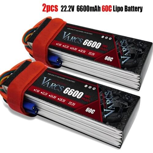 2PCS VARCS Lipo Batteries 2S 3S 4S 6S 7.4V 11.1V 14.8V 22.2V 6600mAh 60C/120C for RC Car Off-Road Buggy Truck Boats salash Drone