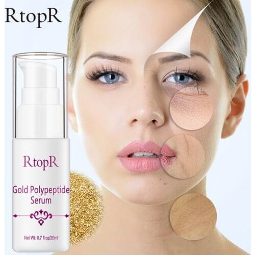 RtopR Gold Polypeptide Serum Repair Skin Anti-aging Hyaluronic Acid Whitening Skin Care Essence Face Care Anti Wrinkle 20ml