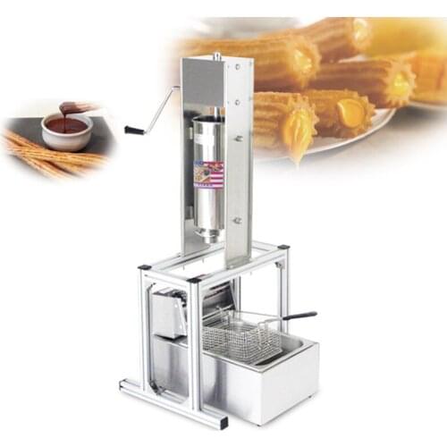Spanish Churros Machine Latin Fruit Machine Gushi Fruit Machine 5L Electric Fryer Churros Machine Stainless Steel Filling