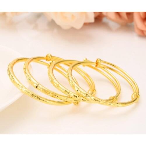 Bangrui Ethiopian /Arab/African Lucky Stars Women/Girls Gold Color Birthday Bangle Bracelet Jewelry Gift