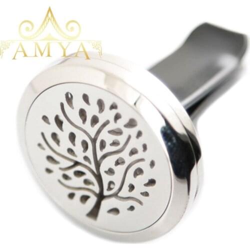 Trees of Life Ocean Yoga 30mm Diffuser 316 Stainless Steel Car Aroma Locket Essential Oil Car Diffuser Lockets Free 40Pcs Pads