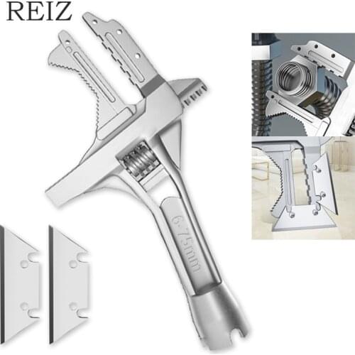 REIZ Adjustable Wrench Spanner Ratchet Pipe Wrenches Universal Screw Key Nuts Home Plumbing Multi-function Repair Hand Tool