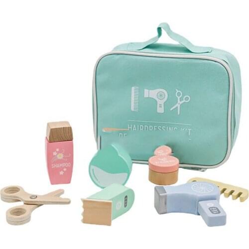 Children Wooden Beauty Makeup Toys Simulation Play House Toys Dresser Girl Princess Cosmetics Bag Set Girls Pretend Toy Gift