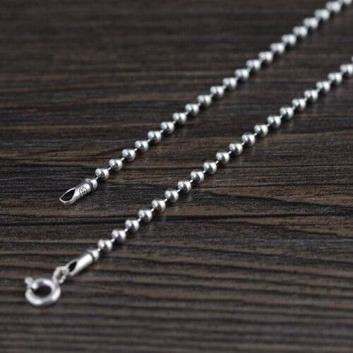 Fine Necklace Women Jewelry 925 Silver Round Beads Necklace 2.0mm Women Jewelry 2021 Jewelry Dropshipping Center Trendy Style