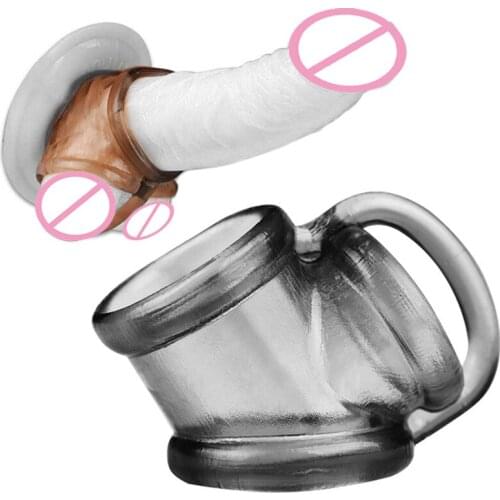 Male Delay Ejaculation Lock Semen Penis Ring Scrotum Bondage Ball Stretcher Adult Erotic Cbt BDSM Cock Rings Sex Toys For Men