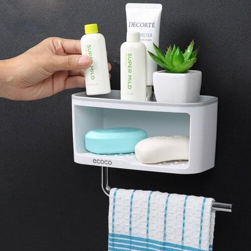 Creative Double-layer Shelf Double-layer Soap Holder Towel Bar Paper Holder Storage Platform Plastic Soap Box Large Container