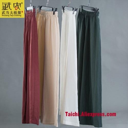 Flax martial arts sections for men and women Yoga Pants tai chi clothing