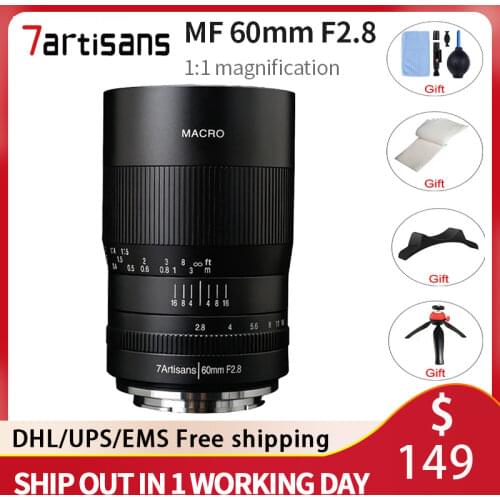 7artisans 60mm f2.8 1:1 magnification macro lens is suitable for the Canon EOSM EOSR E Fuji M43 nikon z Mount