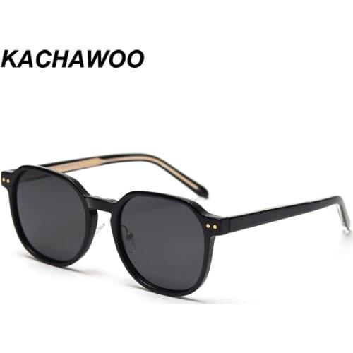 Kachawoo square polarized sunglasses men acetate sun glasses women big frame TR90 outdoor shades uv400 black blue Korean style