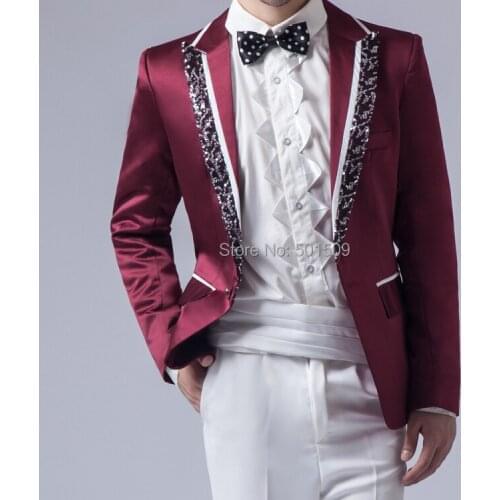 Free shipping mens sequins binding tuxedo jacket/stage performance/event jacket/only jacket