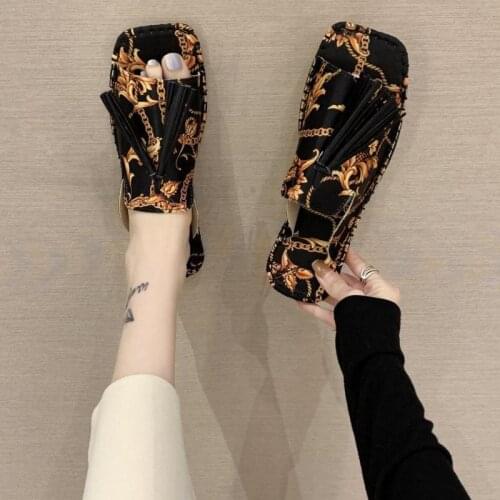 New Women slippers Fashion Tassels Summer Shoes Brand Beach Slides Retro Mules Shoes For Women Flat Slipper Outdoor