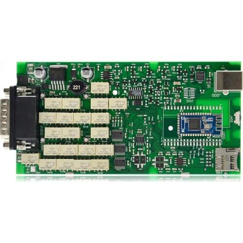 100% newest blue relays double Board PCB new vci With bluetooth 2017 version on cd with carton box ship free