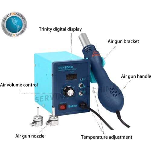 Bakon SBK858D Digital Display Rework Hot Air Gun Desoldering Station for Repair Cellphone Soldering Station And Hot Air