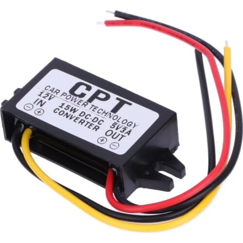 DC to DC Converter Regulator 12V to 5V 3A 15W Car Power Supply Led Display Adapter Converter for Car DVR GPS Navigation Audio