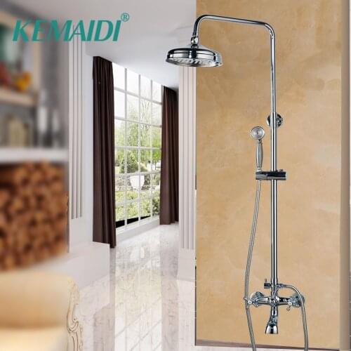 KEMAIDI Bathroom Shower Faucet Set Bathtub Shower Walls Bathroom Faucet Shower Wall Shower Faucet Bathtub Tap Mixer Chrome