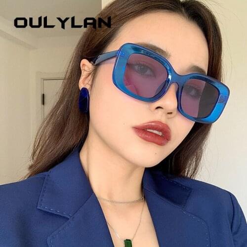 Oulylan Vintage Square Sunglasses Women Men Brand 90s Sun Glasses Goggles Ladies Retro Red Pink Sunglass Driving Eyewear UV400