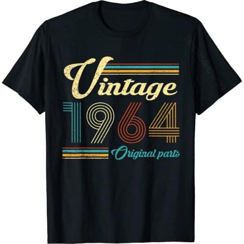 Vintage 1964 Original Parts Funny 56th Birthday Men Women T-Shirt Cotton T Shirt For Men Hip Hop Tshirts Normal Family