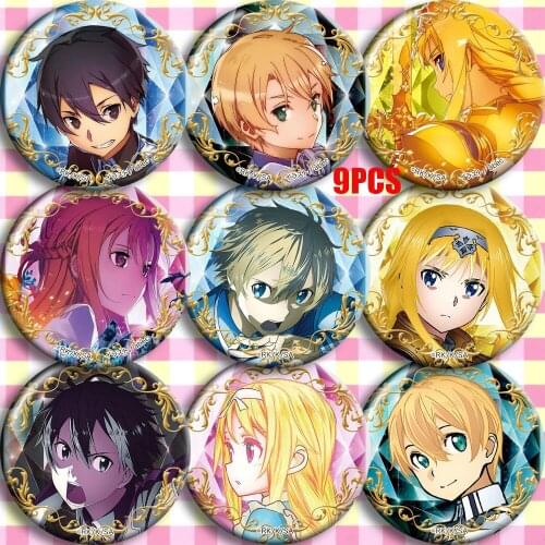 Japan Anime Sword Art Online GGO Alicization SAO Cosplay Bedge Cartoon Collect Badge For Bags Hats Clothes Button Brooch Pin HOT