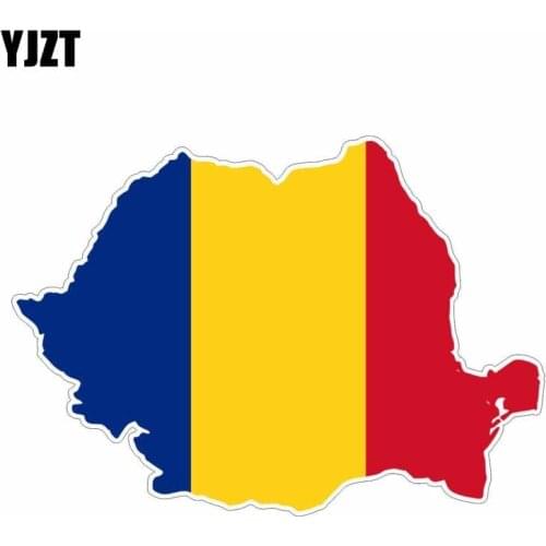 YJZT 14.4CM*10CM Creative Romania Map Flag Car Sticker Decal Car Styling 6-0605