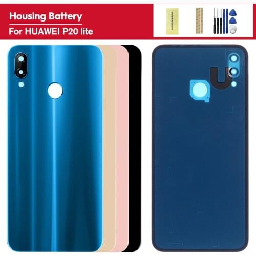 Replacement Parts For Huawei Nova 3e Back Battery Cover P20 Lite With Camera Lens Glass Rear Door Housing Rear Glass