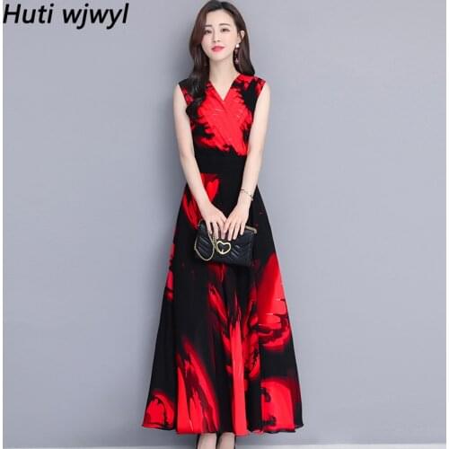 Vintage Print Boho Beach Sleeveless Midi Dress 2021 Spring Summer New Plus Size Runway Dress Elegant Women Bodycon Party Vestido