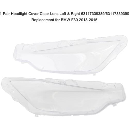 1 Pair Headlight Cover Clear Lens Left & Right 63117339389/63117339390 Replacement for BMW F30 2013-2015