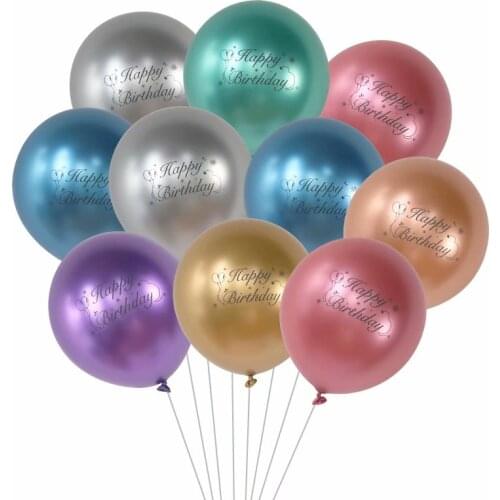 10/20pcs 12inch Glossy Metal Pearl Latex Balloons Thick Chrome Metallic Colors helium Air Balls Globos Birthday Party Decor